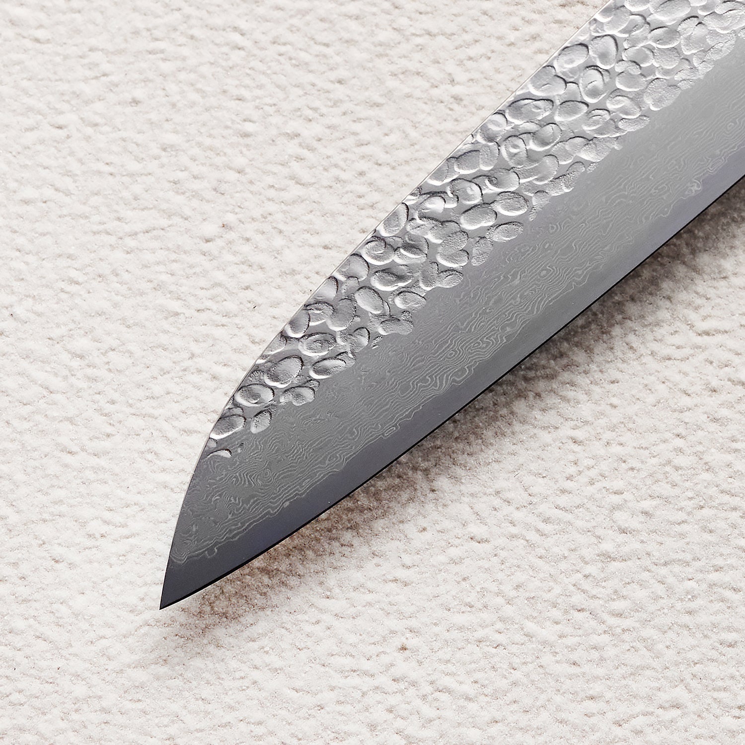 Hammered VG10 Damascus Kitchen Knife with Maple Burl Handle
