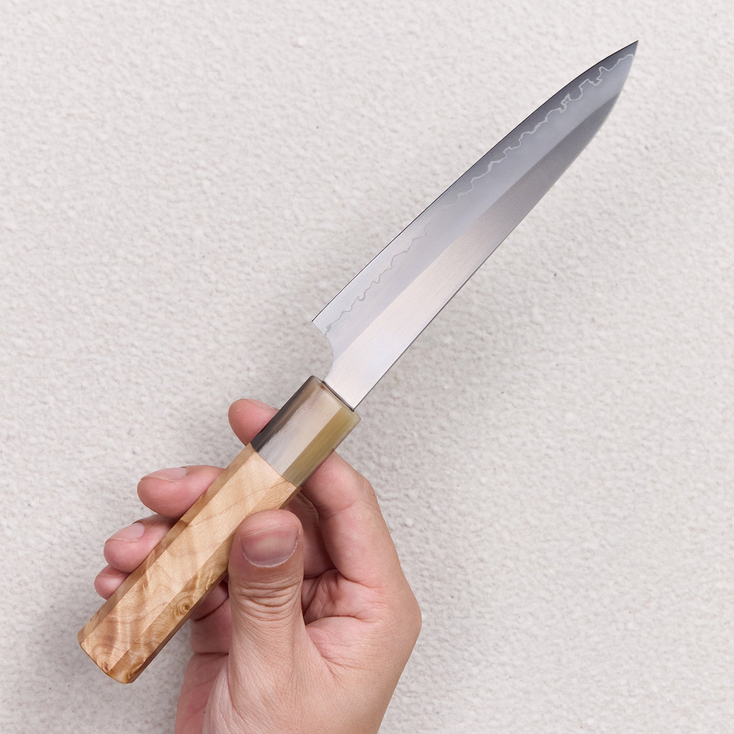 Satin ZDP-189 Petty Knife with Maple Burl & Buffalo Horn Handle 枫木瘤牛角ZDP砂光厨房刀(petty)