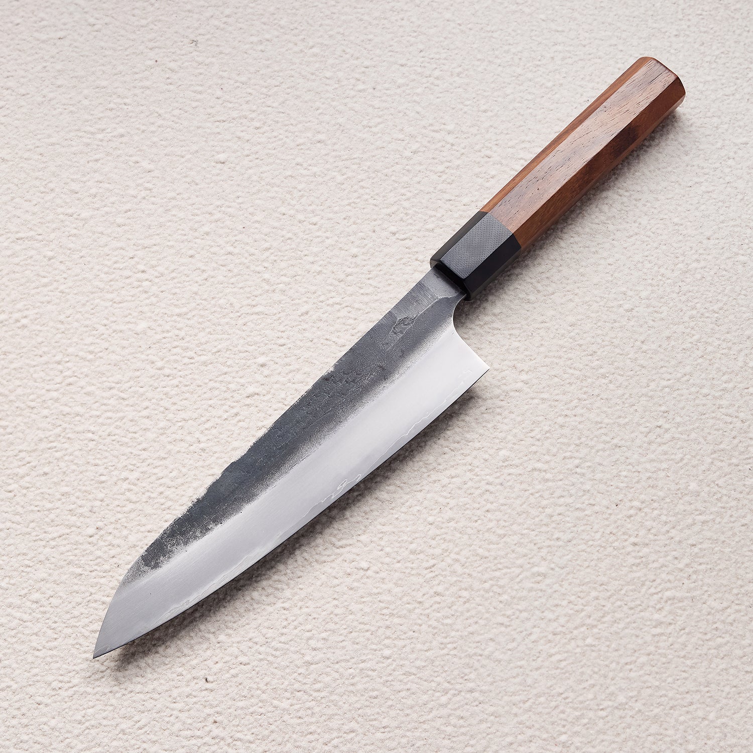 Forged Damascus Kitchen Knife with Ebony Wood Handle 黑檀锻打大马士革厨房刀