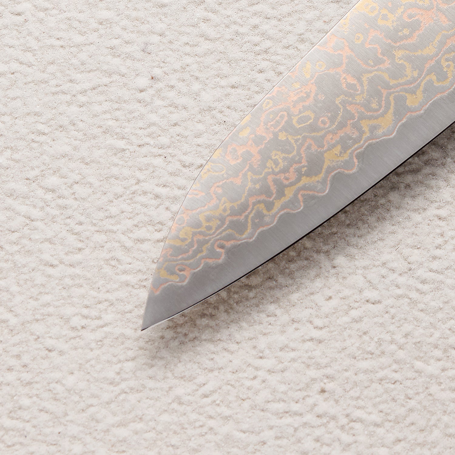 Copper Damascus Gyuto Knife with Iron Sand Handle 砂铁牛刀铜大马士革厨房刀