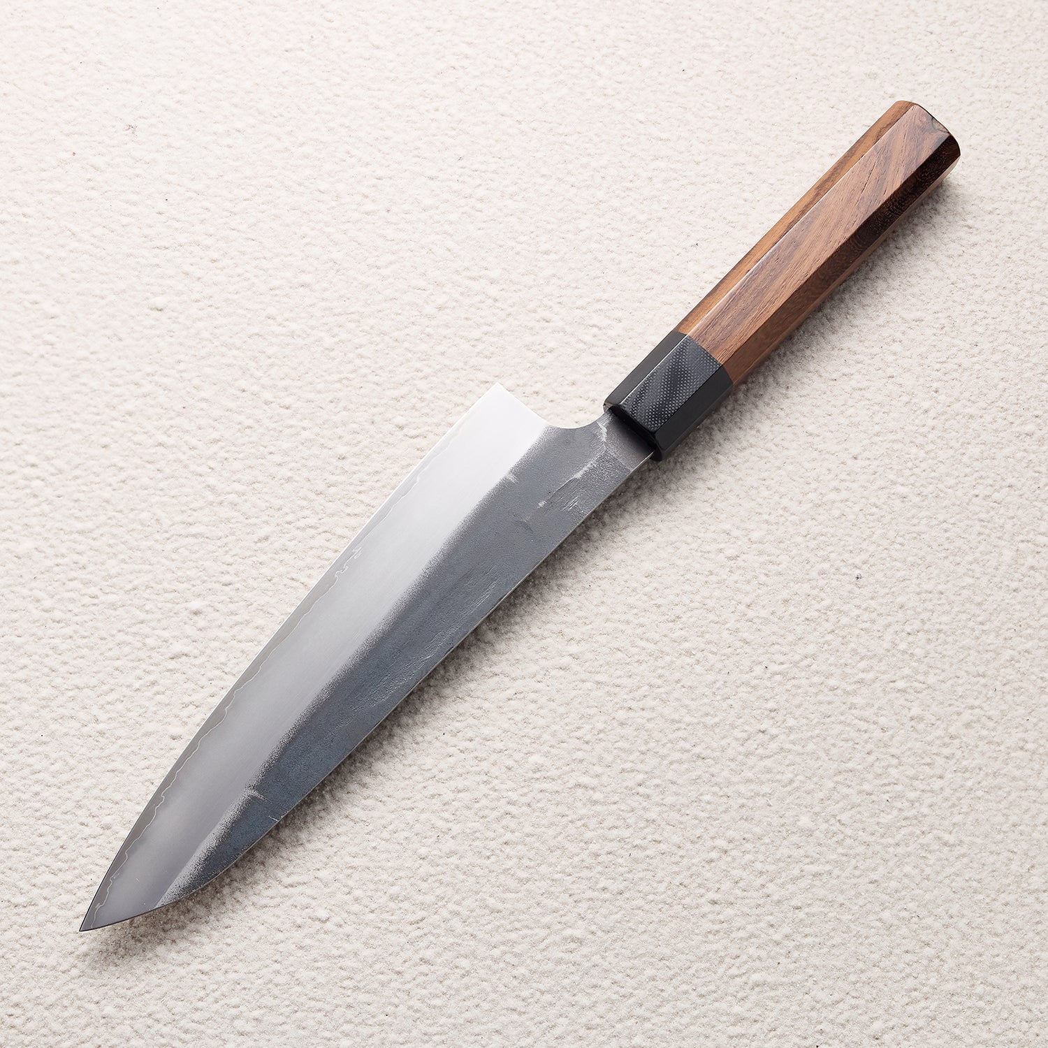 Forged Damascus Kitchen Knife with Ebony Wood Handle 黑檀锻打大马士革厨房刀