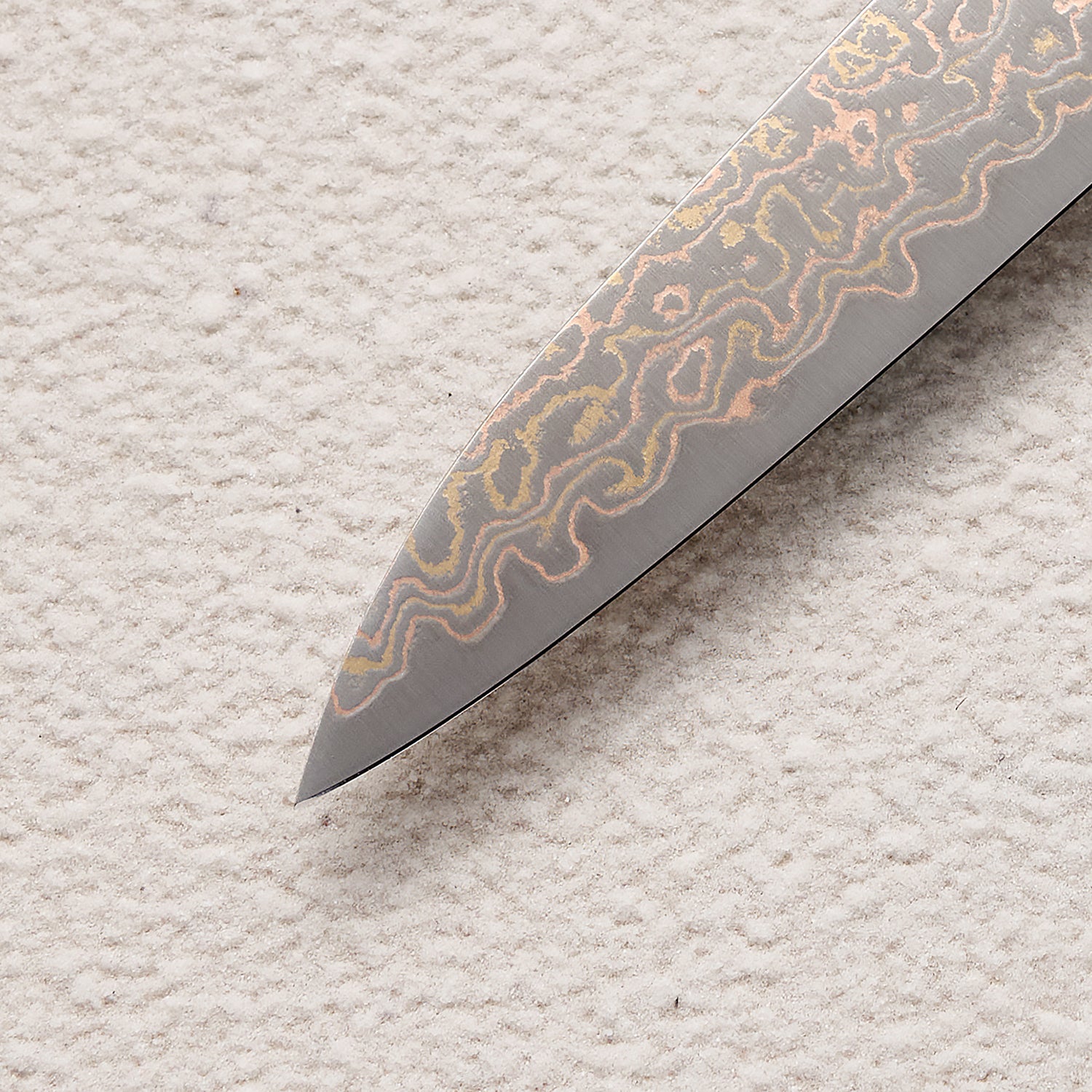 Copper Damascus Petty Knife with Iron Sand Handle 砂铁petty铜大马士革厨房刀