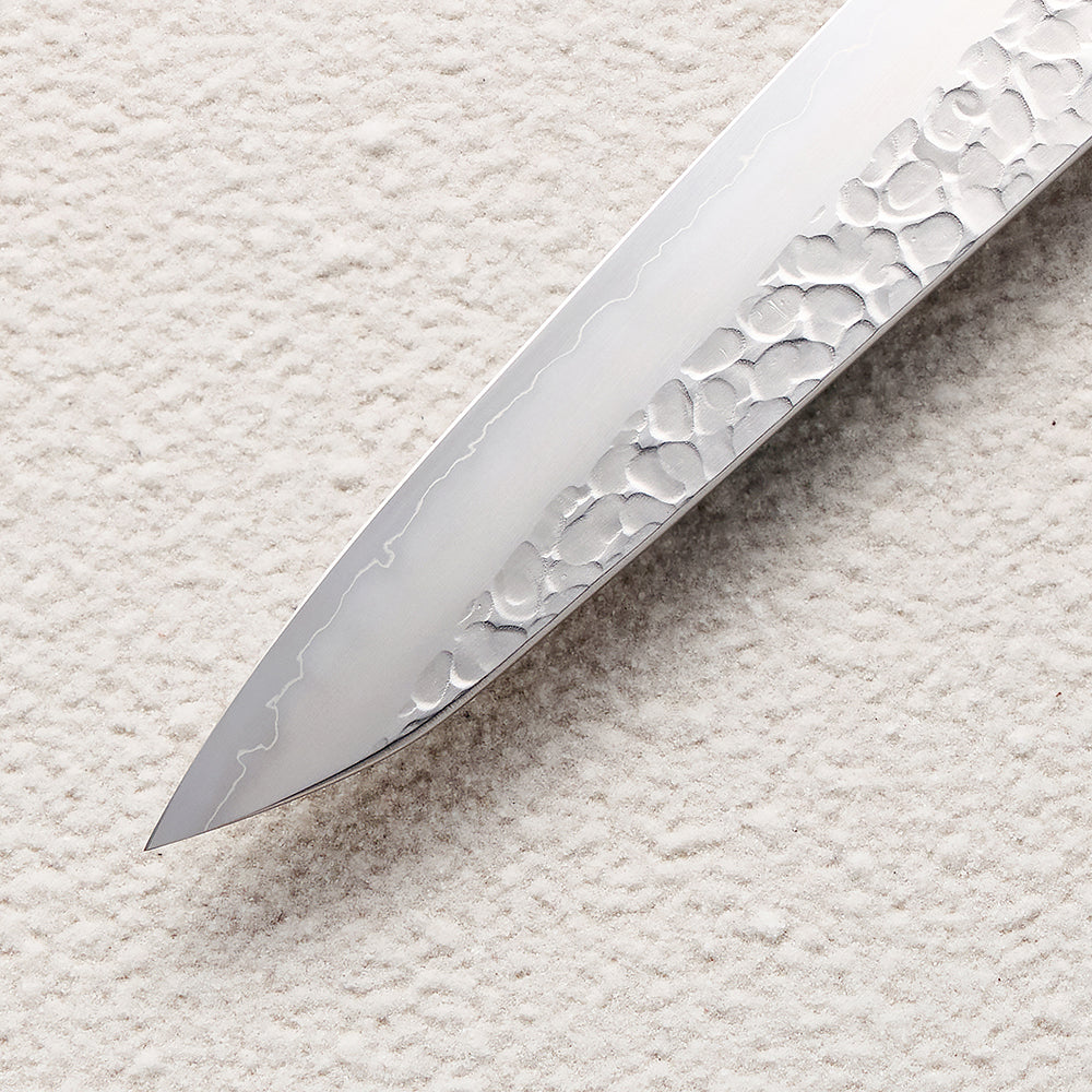 Hammered Ginsan (Silver Steel #3) Petty Knife with Colored Wood Handle
